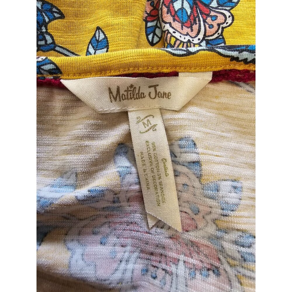 Matilda Jane Women's Floral Dress Yellow A Place in the Sun Pattern Size Medium - Picture 4 of 5